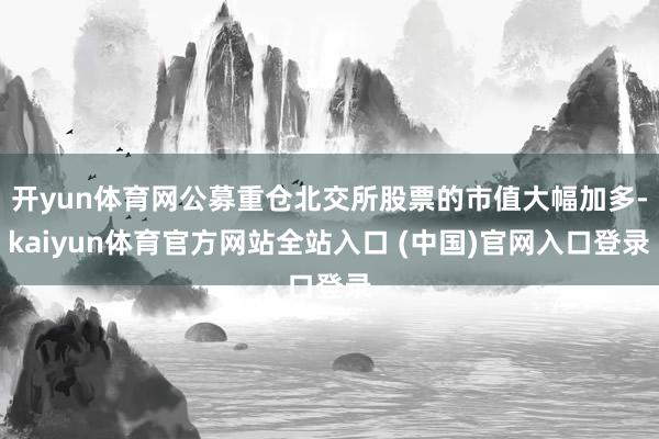 开yun体育网公募重仓北交所股票的市值大幅加多-kaiyun体育官方网站全站入口 (中国)官网入口登录