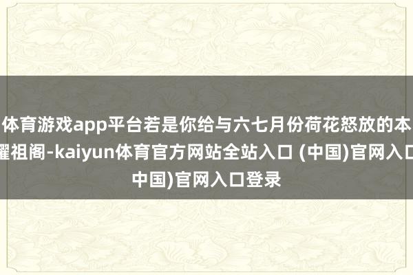 体育游戏app平台若是你给与六七月份荷花怒放的本事去耀祖阁-kaiyun体育官方网站全站入口 (中国)官网入口登录