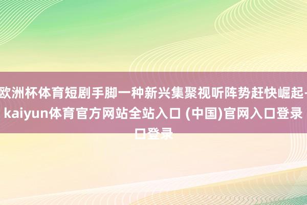 欧洲杯体育短剧手脚一种新兴集聚视听阵势赶快崛起-kaiyun体育官方网站全站入口 (中国)官网入口登录
